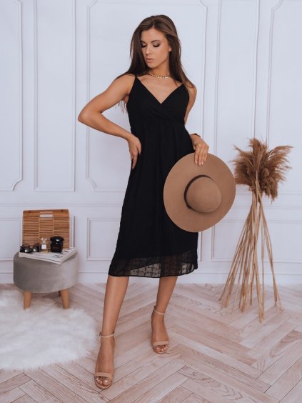 Fekete női Boho ruha hímzéssel