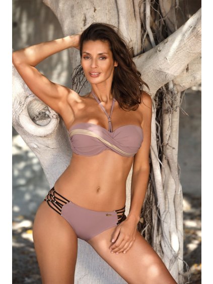 Világosbarna bikini fényes csíkkal Ofelia Caffe Latte