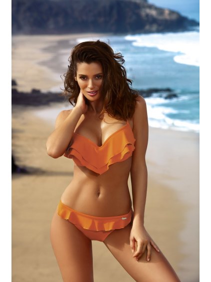 Narancssárga bikini fodorral Matylda Orange