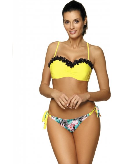 Sárga bikini virágos alsóval Claudia Primula