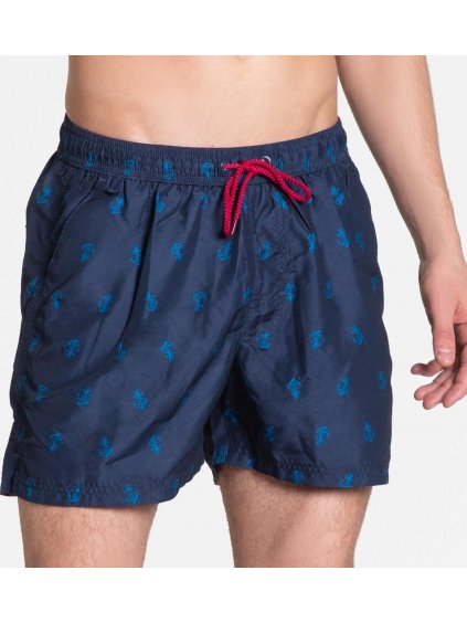 Sötétkék fürdőruha mintával Ship