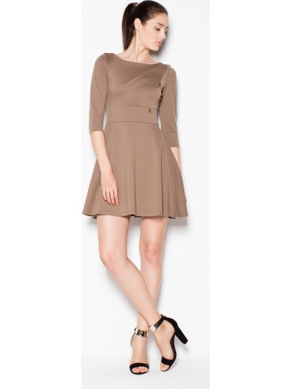 (Méret XL) Barna ruha szűkített derékkal VT077 Mocca