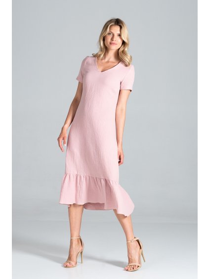 (Méret L) Rózsaszín pamutruha