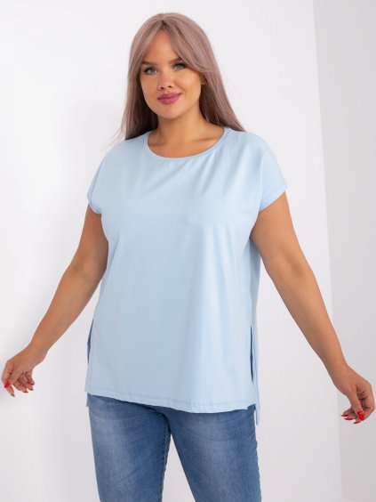 Világoskék alapbasic blúz