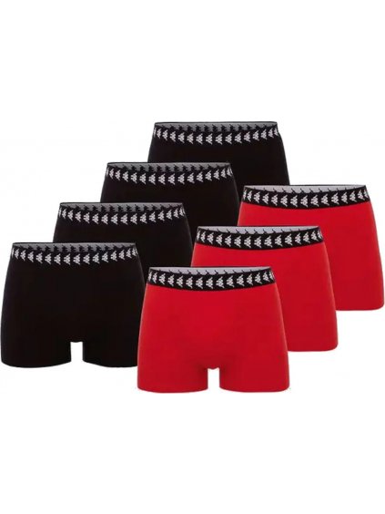 FEKETE-PIROS BOXER SZETT KAPPA ZID 7PACK BOXER SHORTS