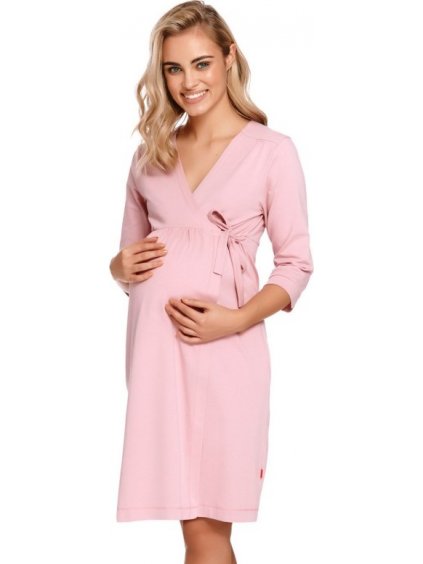Világos rózsaszín kismama köntös