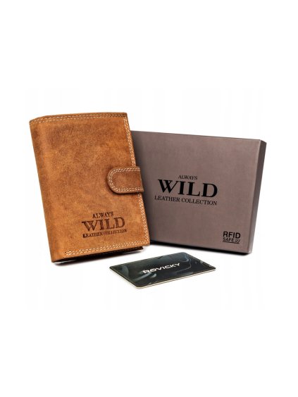 Always Wild világosbarna férfi bőr pénztárca A126
