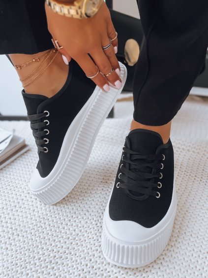 Fekete vászon tornacipő ELMA