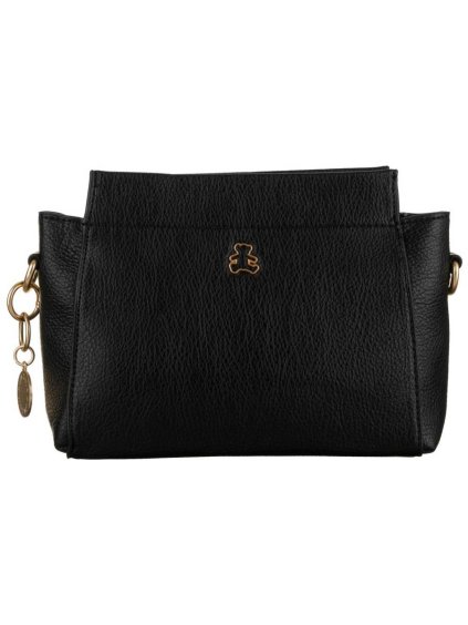 LuluCastagnette fekete crossbody kézitáska, medállal