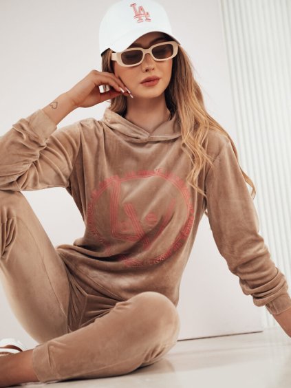 Sötét bézs velúr tréningruha szett VIP PRIVATE