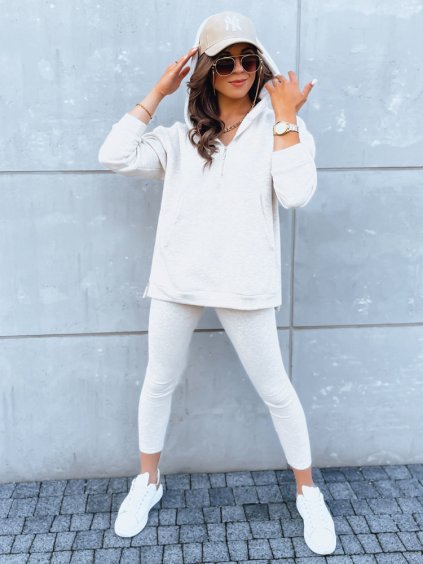 Krémszínű szett, pulóver és leggings MAY DAY