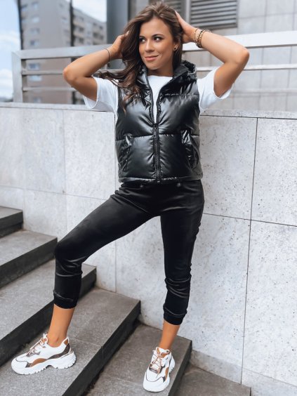 Fekete steppelt rövid mellény ASHE