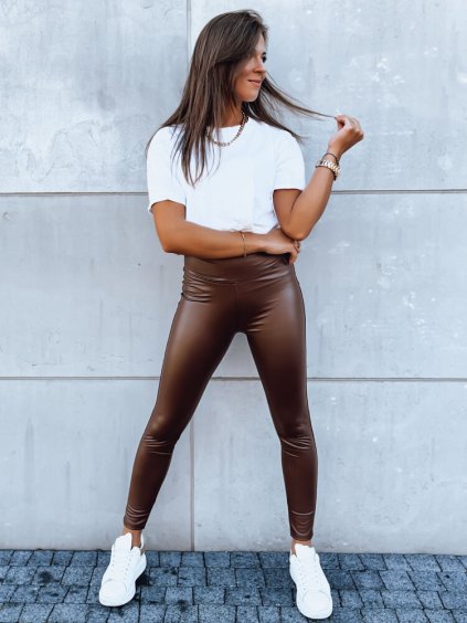 Sötétbarna műbőr leggings JEWELS