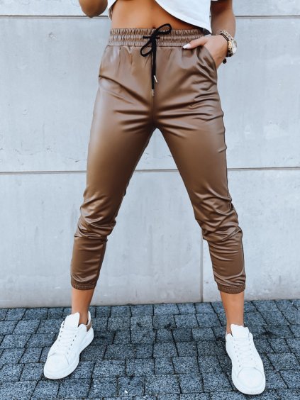 Barna műbőr jogger nadrág HARBOR