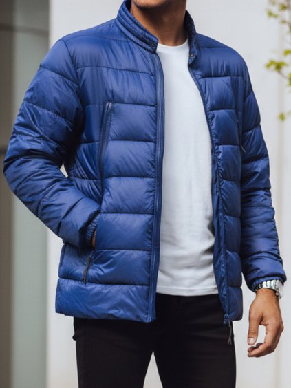 Kék steppelt átmeneti kabát