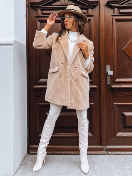 Világosbézs puha kabát SERENITY