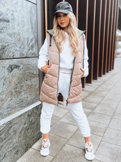 Bézs-zöld színű fordítható mellény ONADE