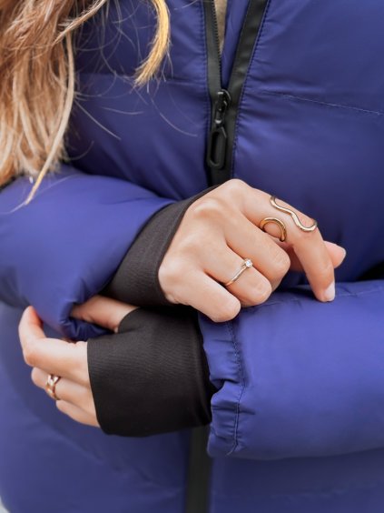 Sötétkék steppelt kabát SAVAGE