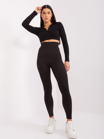 Fekete leggings magas derékkal