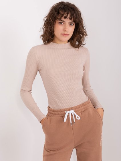 Bézs póló gallérral