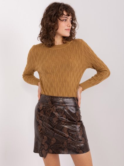 Barna mintás pulóver