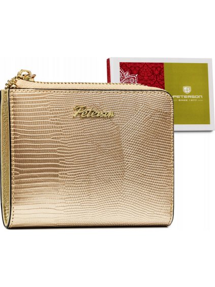 Peterson kis arany bőr pénztárca Y206