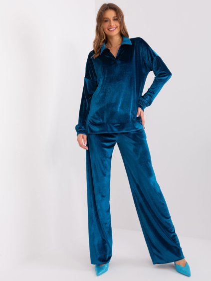 Sötétkék velúr szett