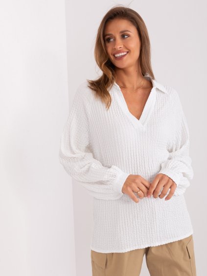 Fehér V-nyakú ingblúz