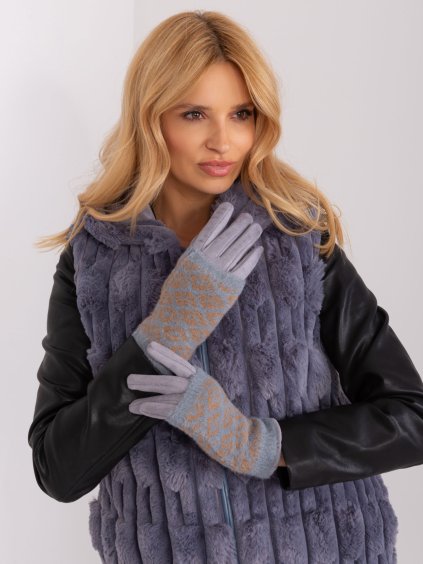 Szürke mintás kesztyű