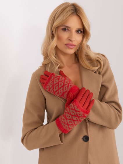 Sötétnarancs mintás kesztyű