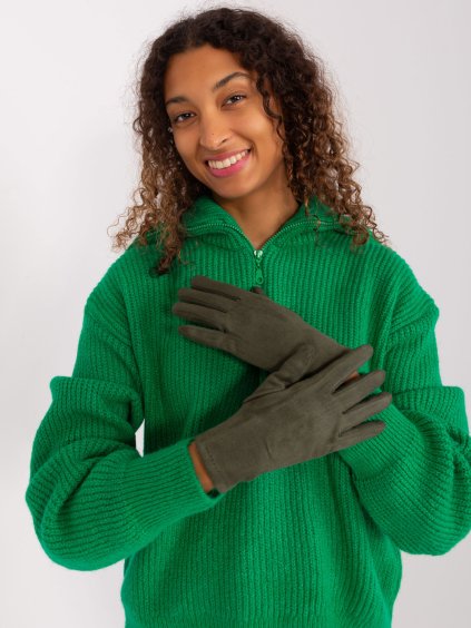 Khaki elegáns kesztyű