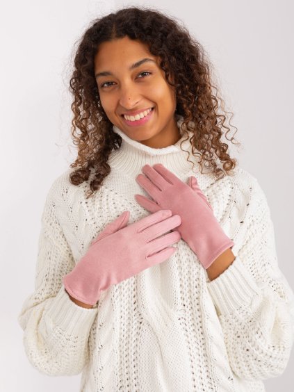 Világos rózsaszín sima kesztyű