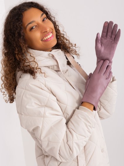 Világos lila bőrkesztyű