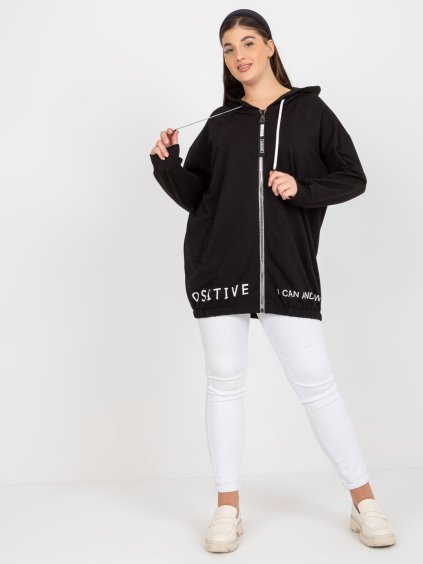 Fekete pulóver cipzárral