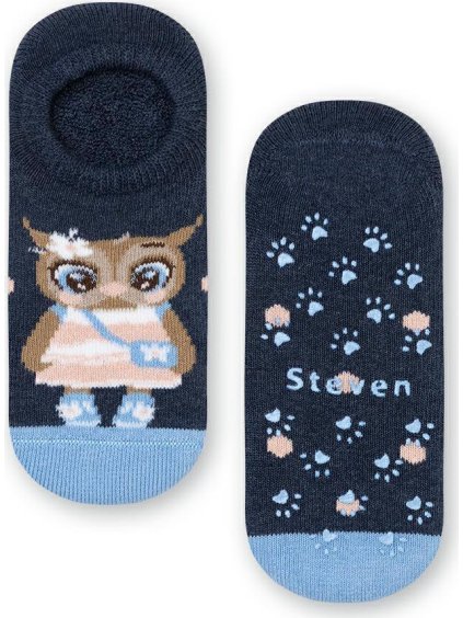 Sötétkék lány csúszásgátló alacsony zokni Art.134