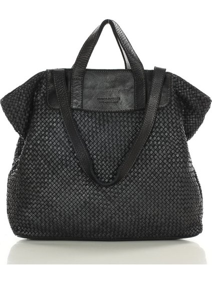 MARCO MAZZINI Fekete kézzel kötött shopper bag (Méret ONE SIZE)