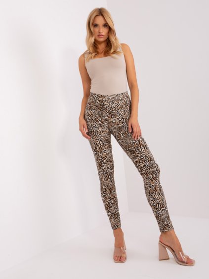 Fekete-bézs mintás leggings