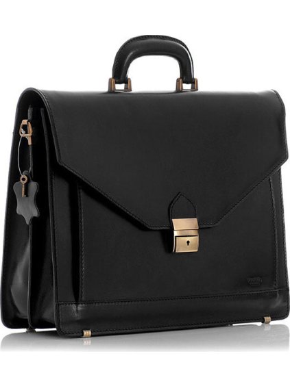 Férfi fekete bőr aktatáska MARTINO