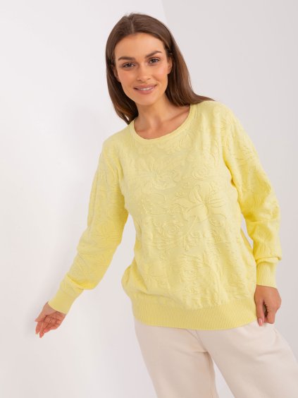 Világos sárga mintás pulóver