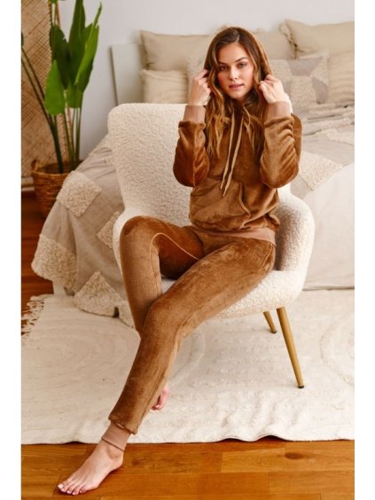 Barna meleg velúr hálószett