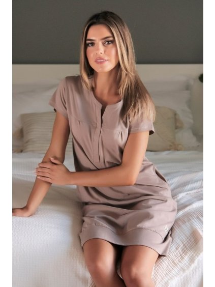 Bézs szoptatós hálósing patentos rögzítéssel