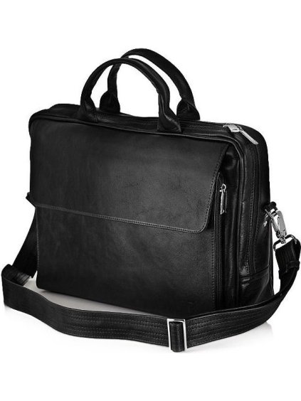 Bőr fekete laptoptáska