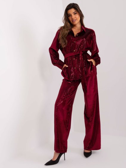 Bordó komplett flitterekkel