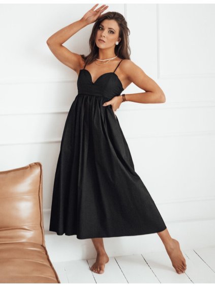Fekete romantikus midi ruha ELIENE