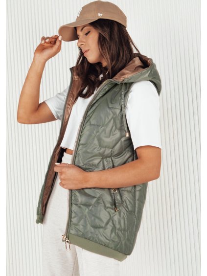 Sötét khaki steppelt mellény COLINE