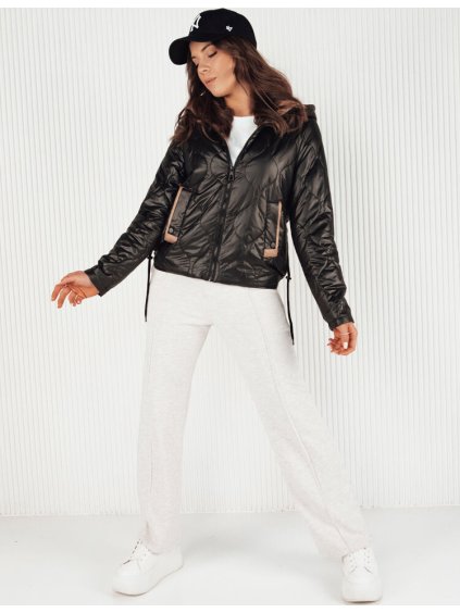 Fekete steppelt átmeneti kabát MAXWELL