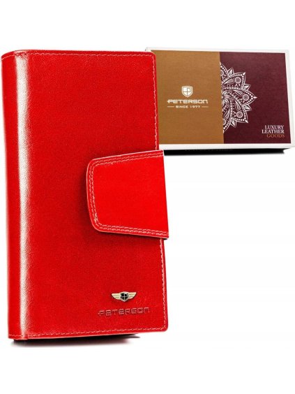 Peterson Red sima, fényes bőr pénztárca Y580
