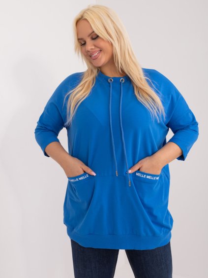 Kék blúz zsebekkel