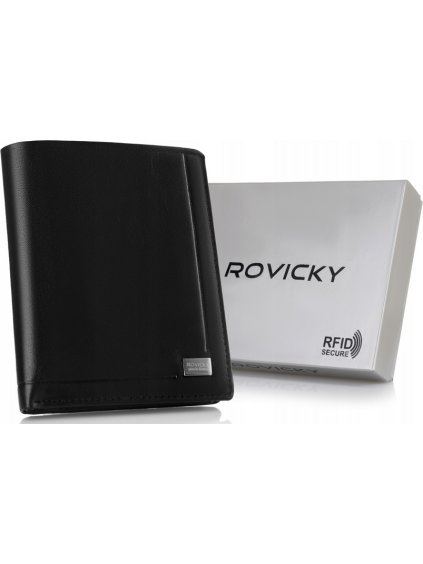 Rovicky Fekete bőr pénztárca L226