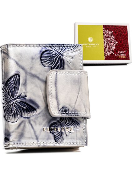 Peterson szürke pénztárca pillangó mintával Y578